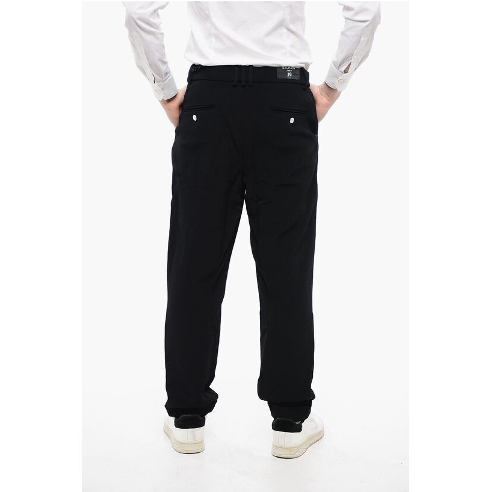 Viscose Cropped Fit Pants with Cuffs