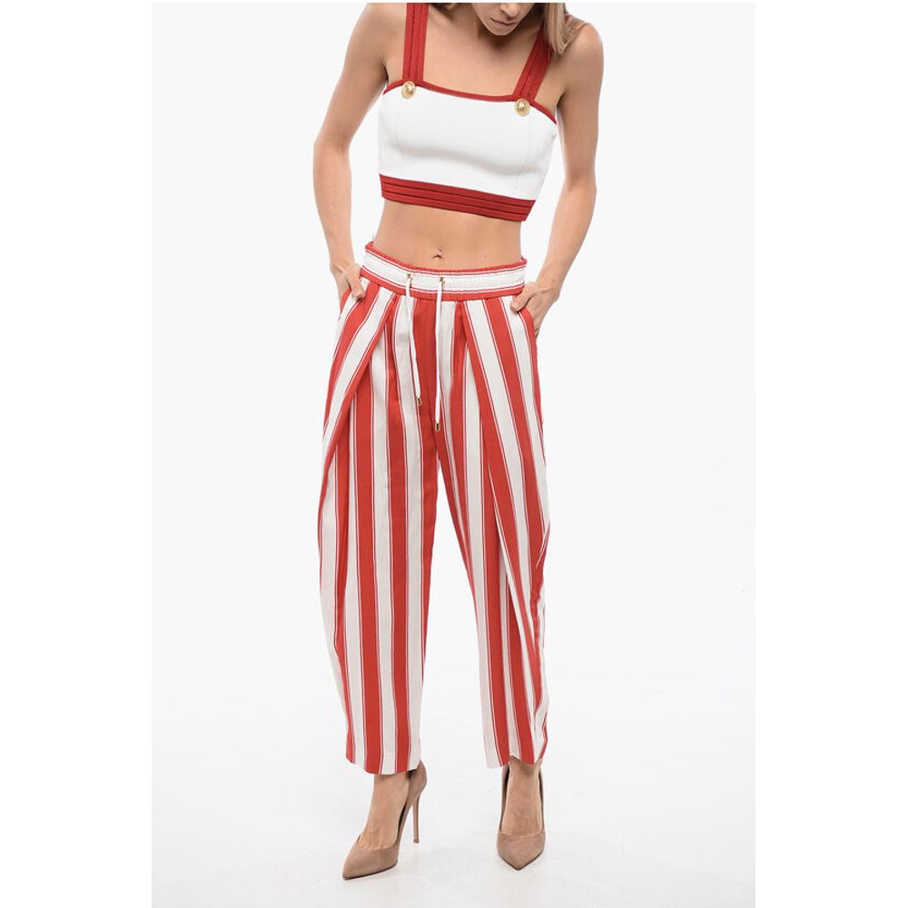 Striped Pants With Drawstings