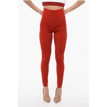 Knitted High-waisted Leggings with Zip