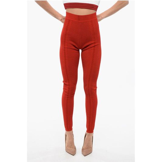 Knitted High-waisted Leggings with Zip