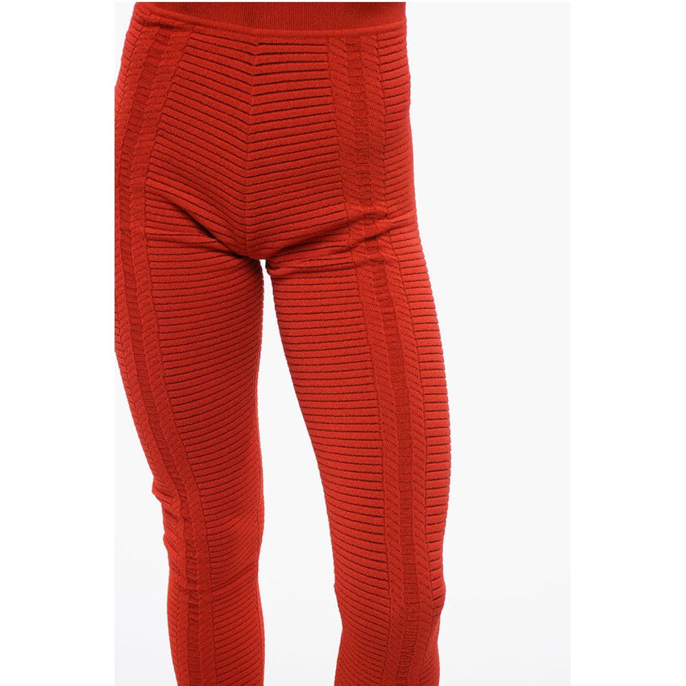 Knitted High-waisted Leggings with Zip