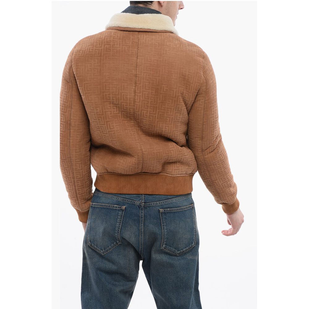 Monogrammed Shearling Bomber Jacket