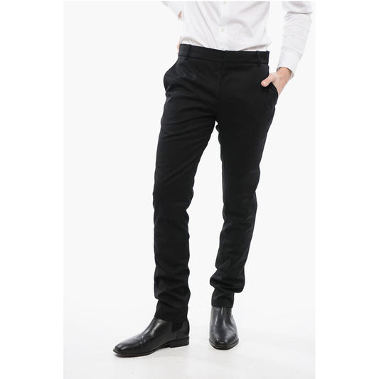 4-Pocketed Wool Pants with Belt Loops