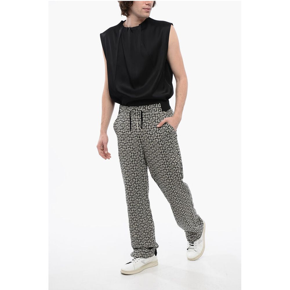 Double Jersey Sweatpants with Monogram Motif