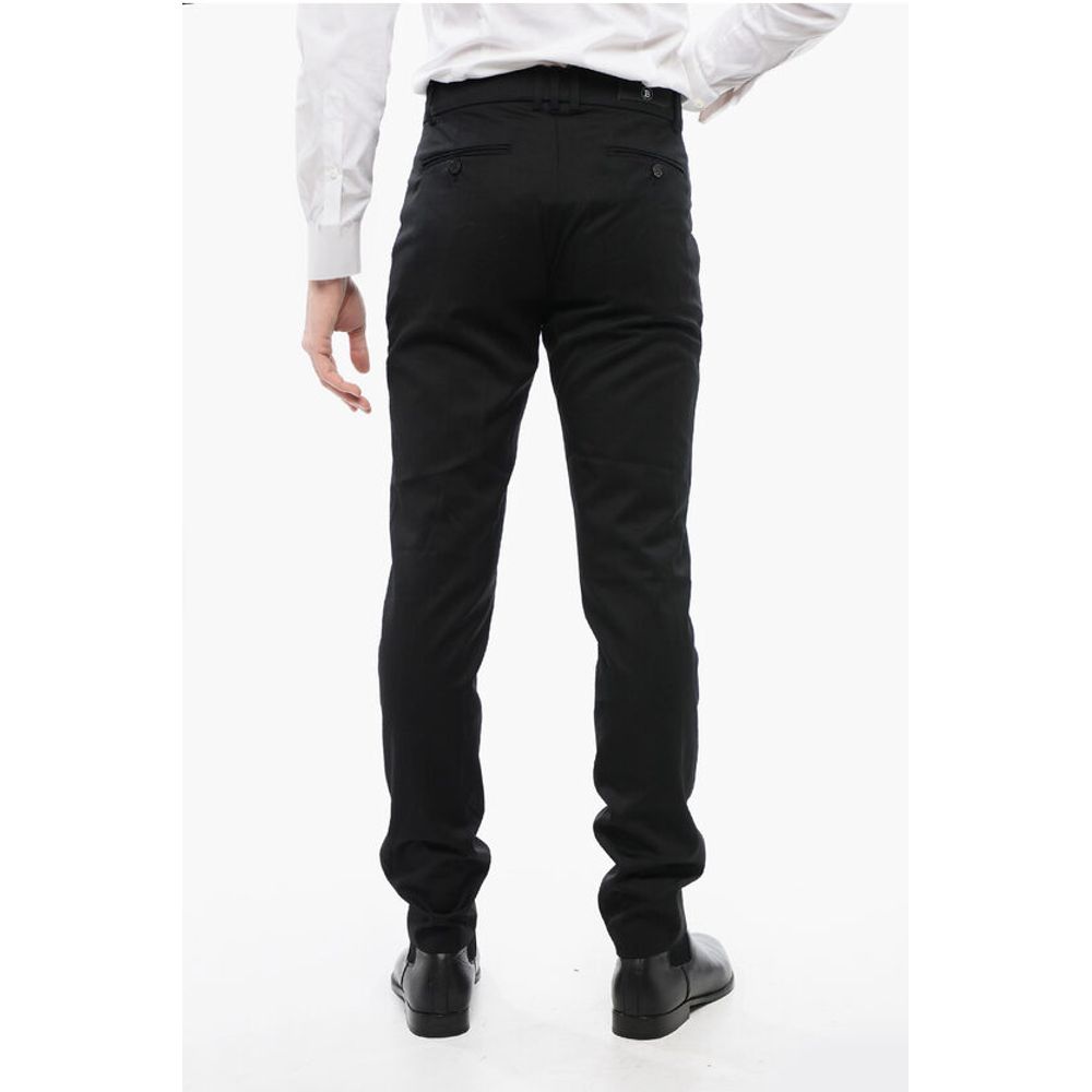 4-Pocketed Wool Pants with Belt Loops