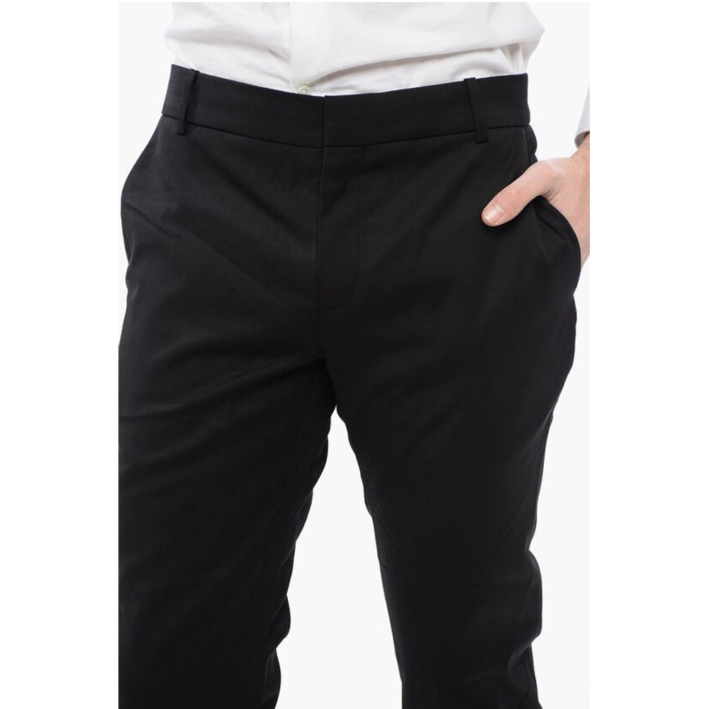 4-Pocketed Wool Pants with Belt Loops
