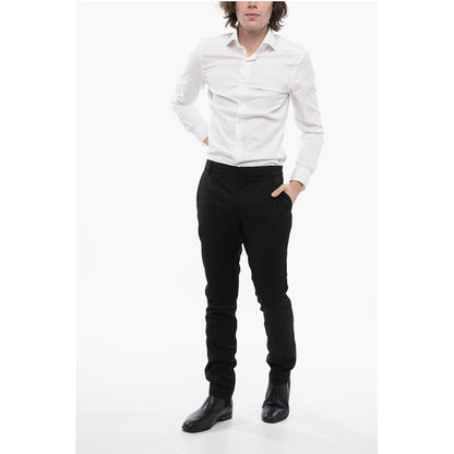 4-Pocketed Wool Pants with Belt Loops