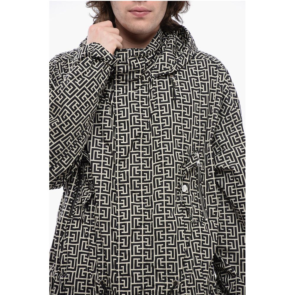 Nylon Parka Fit Windbreaker with Monogram Motif