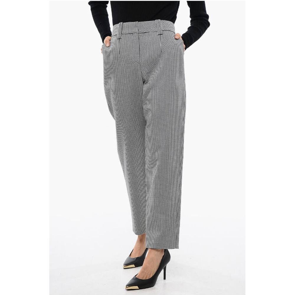 Houndstooth High-waisted Pants