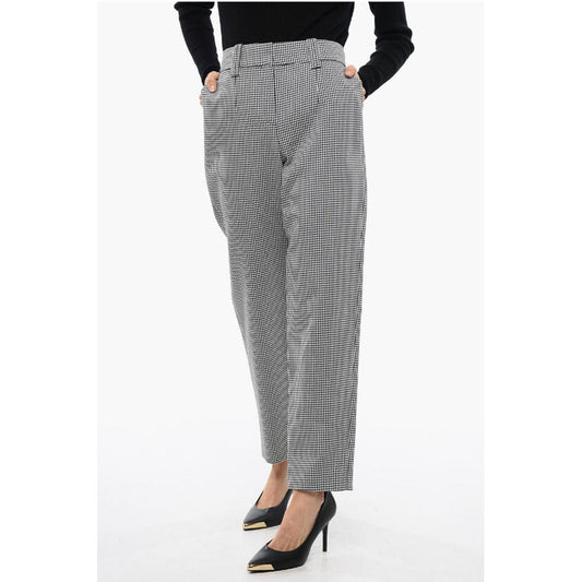 Houndstooth High-waisted Pants
