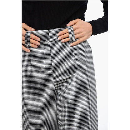 Houndstooth High-waisted Pants