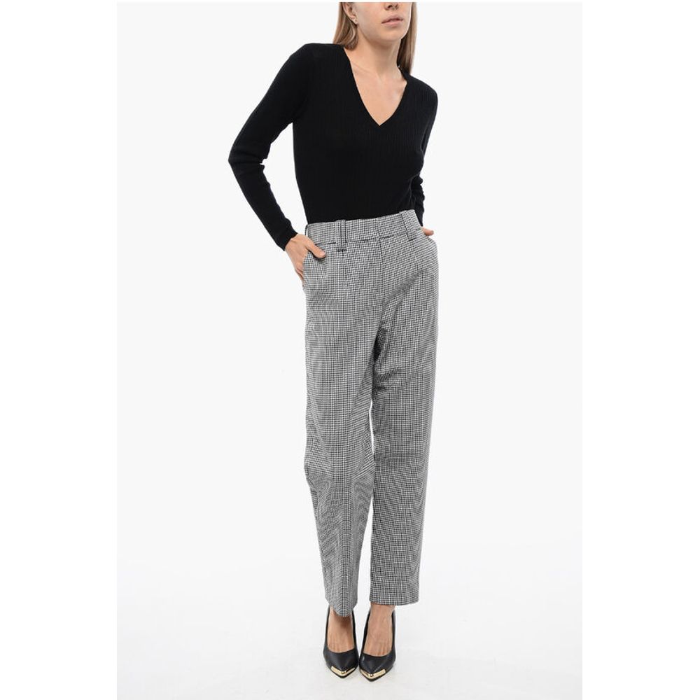 Houndstooth High-waisted Pants