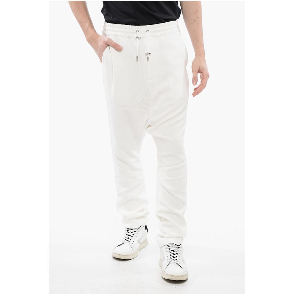Low-Crotch Crepe Viscose Blend Pants