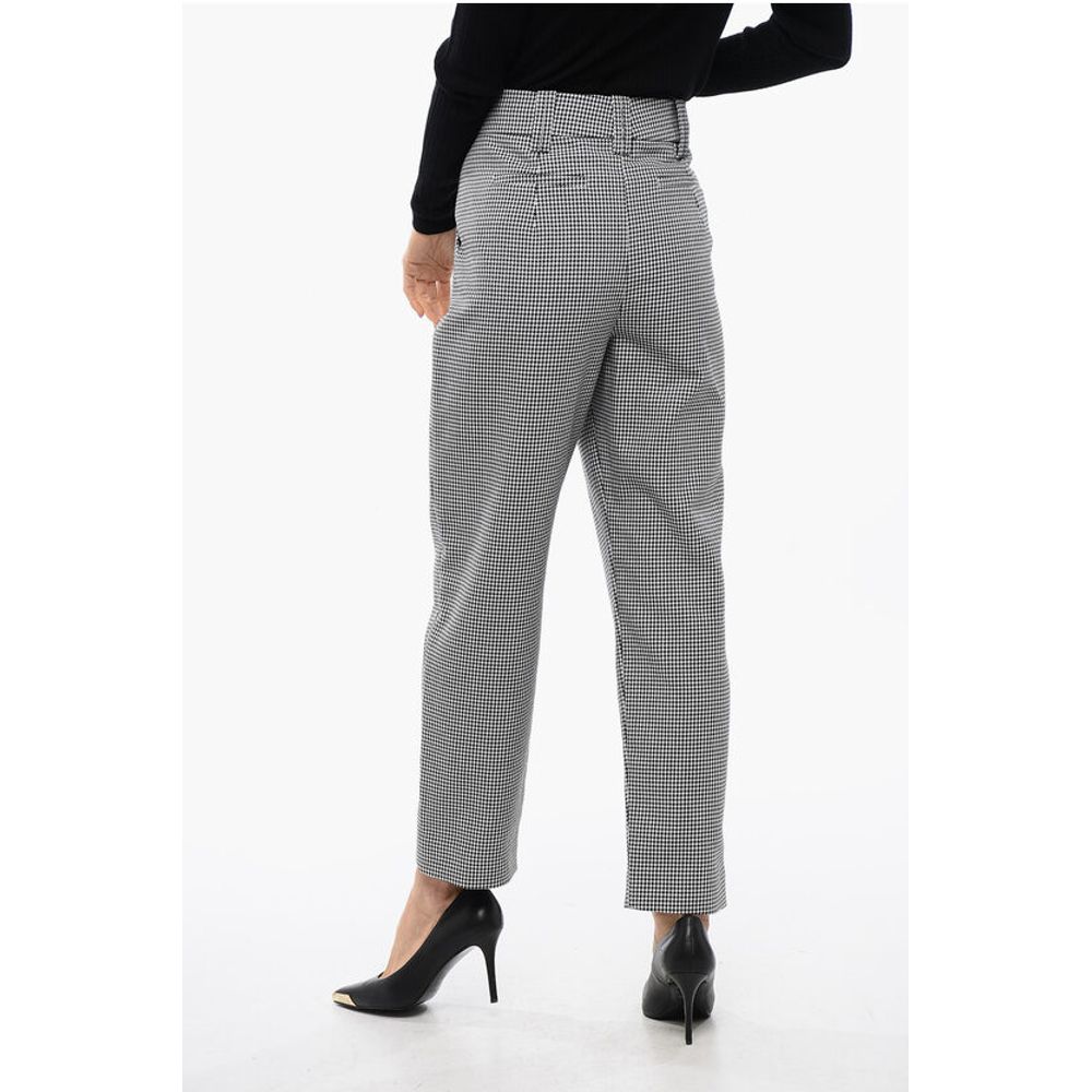 Houndstooth High-waisted Pants