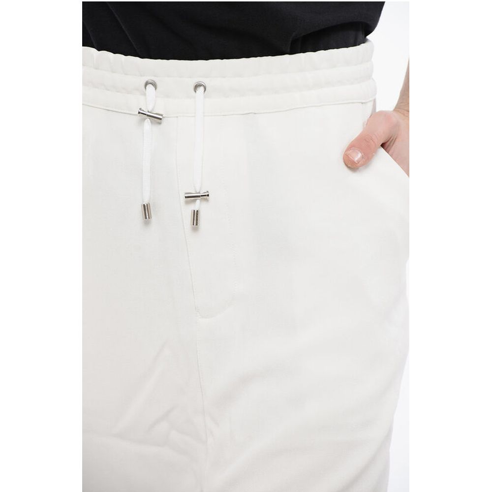 Low-Crotch Crepe Viscose Blend Pants