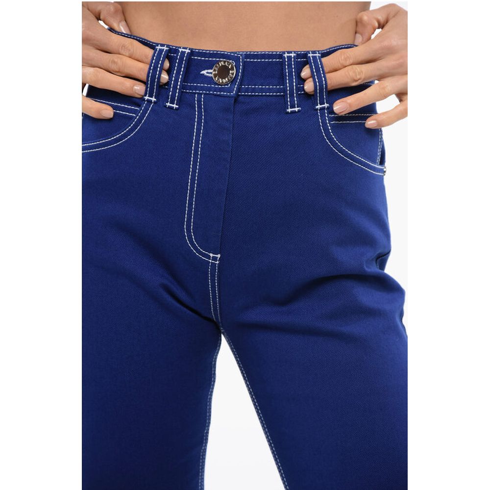 High-waisted Skinny Denims with Visible Stitching