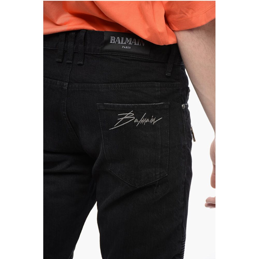 Slim Fit Biker Denims with Belt Loops 17cm