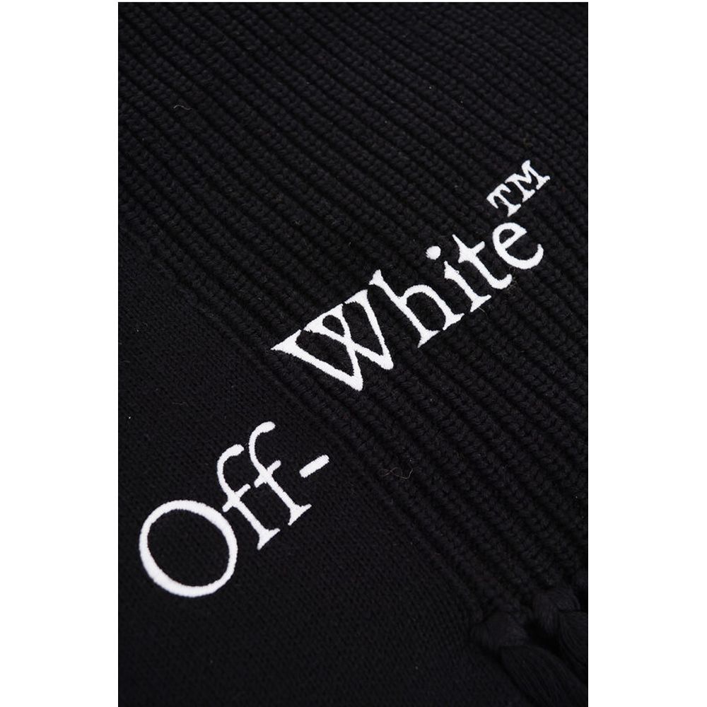 Asymmetrical Cotton and Cashmere Scarf with Fringes