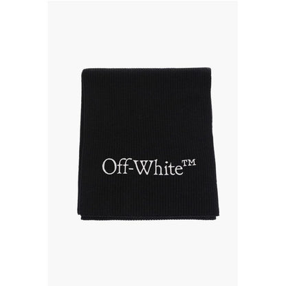 Virgin Wool Scarf with Embroidered Logo