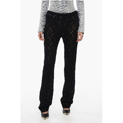 Embroidered Pants with Flared Leg