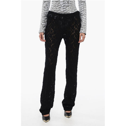 Embroidered Pants with Flared Leg