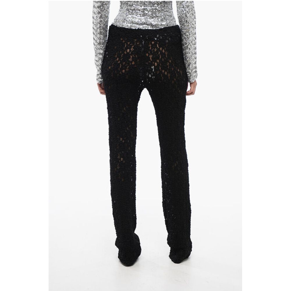 Embroidered Pants with Flared Leg