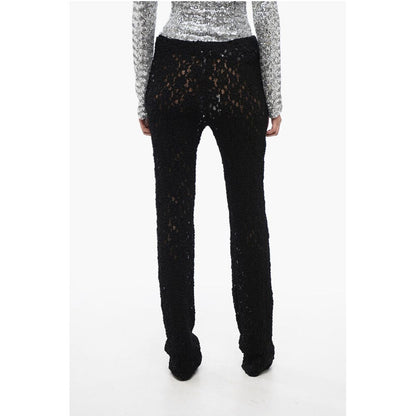 Embroidered Pants with Flared Leg