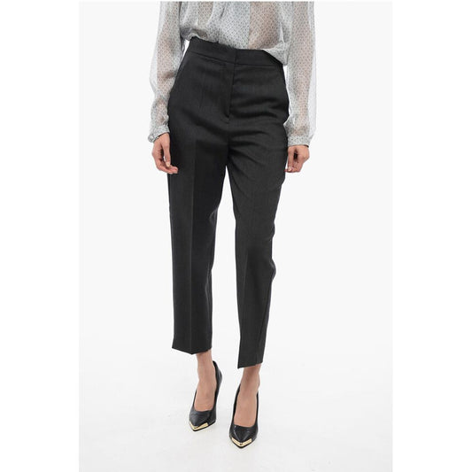 Front-pleated Pants with Hopsack Motif