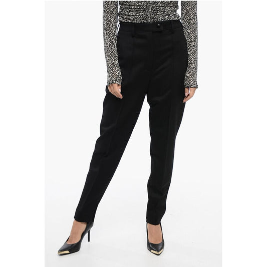 Single-pleated Twill Virgin Wool Blend Pants