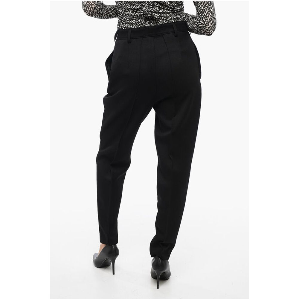 Single-pleated Twill Virgin Wool Blend Pants