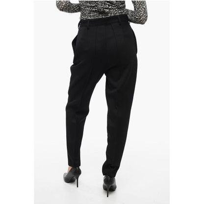Single-pleated Twill Virgin Wool Blend Pants