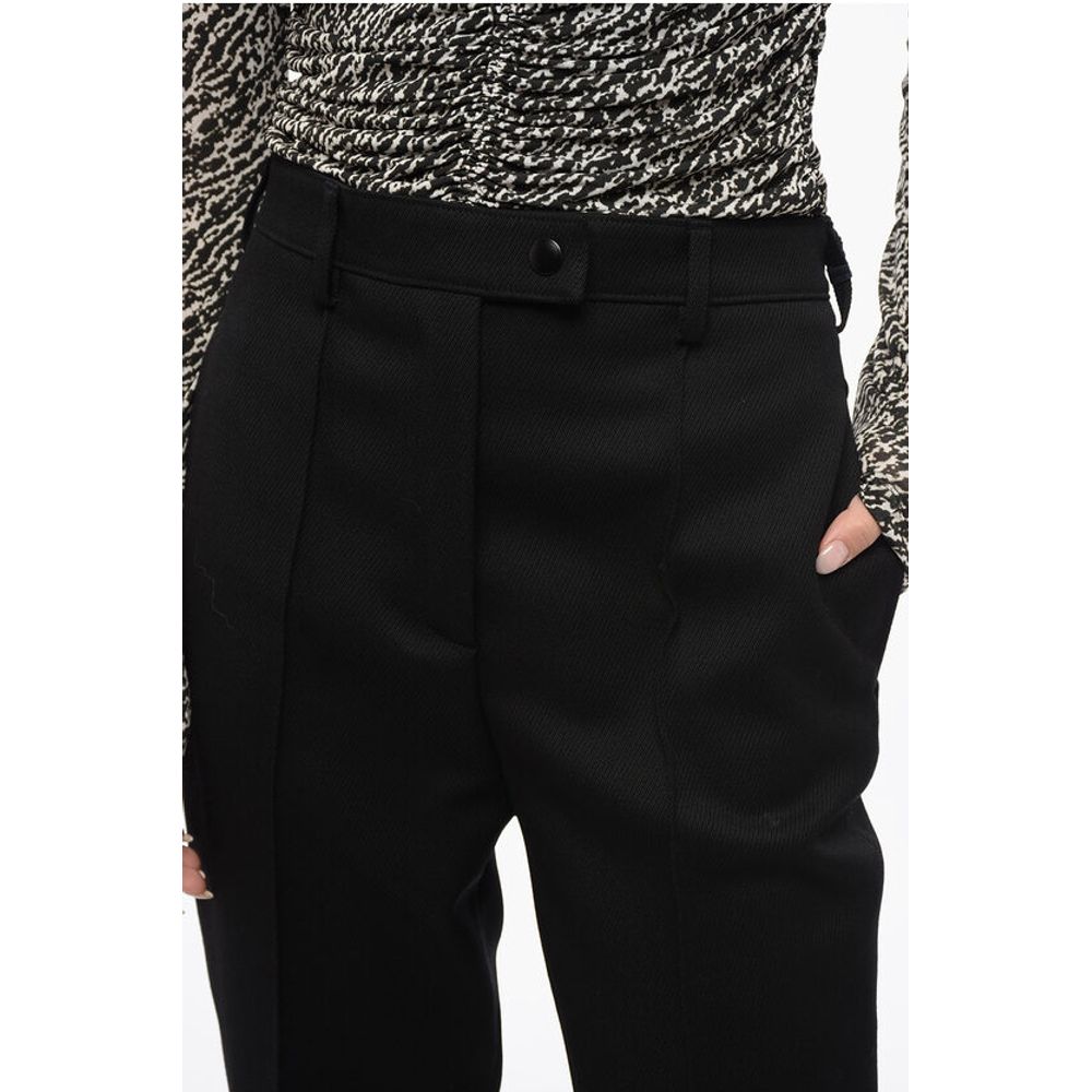 Single-pleated Twill Virgin Wool Blend Pants