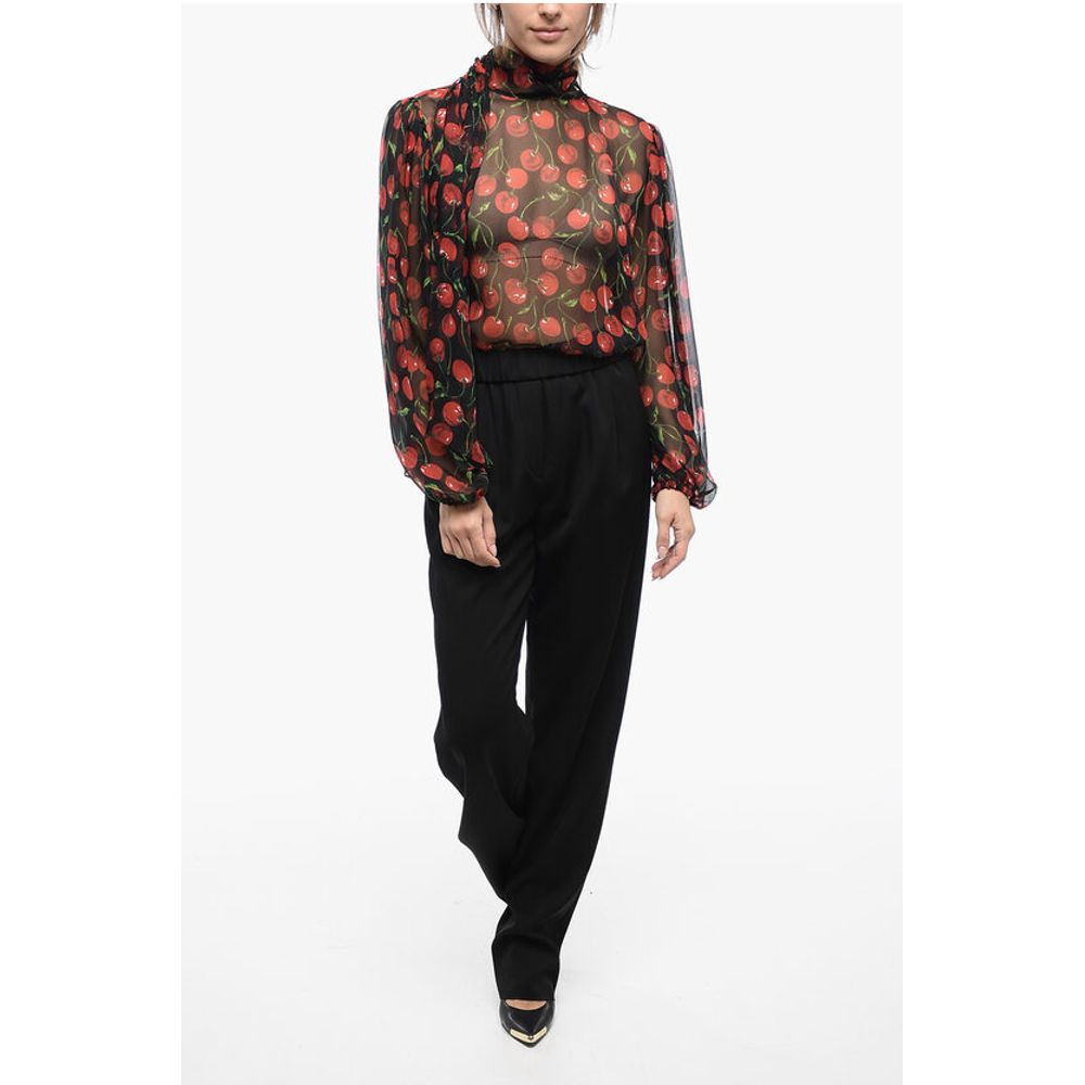 Virgin Wool Straight-Fit Pants with Drawstring