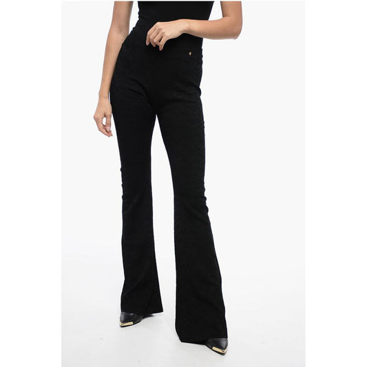 Jacquard Fabric Flared Fit Pants
