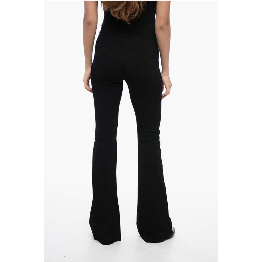 Jacquard Fabric Flared Fit Pants