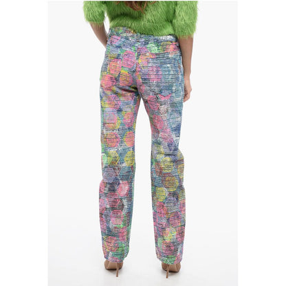Coated Cotton Regular Fit Denims with Zips 17cm