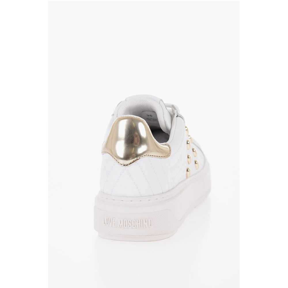 LOVE Quilted Leather BOLD40 Low-Top Sneakers with Golden Eff