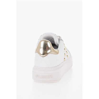 LOVE Quilted Leather BOLD40 Low-Top Sneakers with Golden Eff
