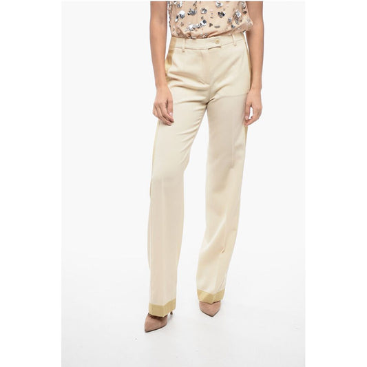 COUTURE Virgin Wool Tailoring Pants with Contrasting Detaili