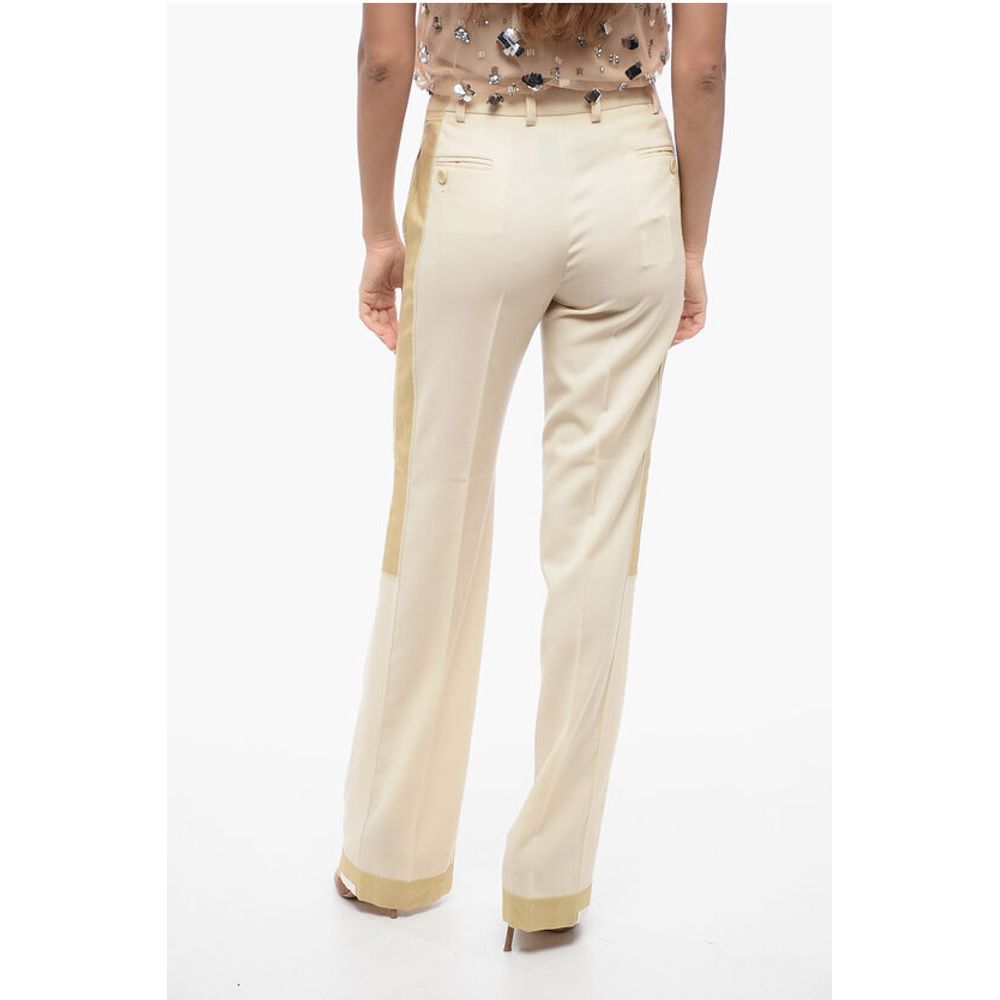 COUTURE Virgin Wool Tailoring Pants with Contrasting Detaili
