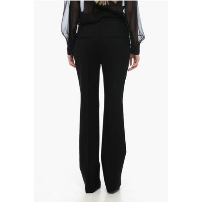 Wool High-waisted Pants with Front Pleats