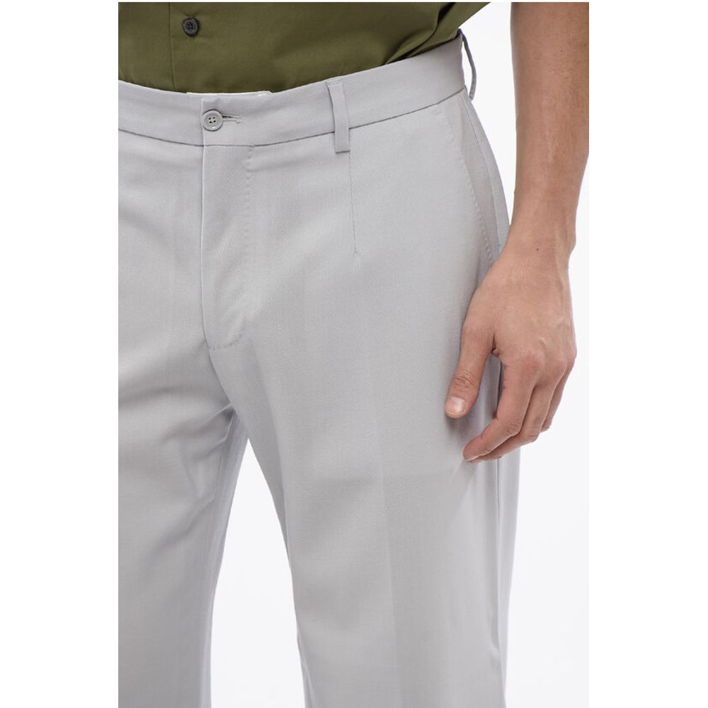 4-Pocketed Stretch Wool Pants with Belt Loops