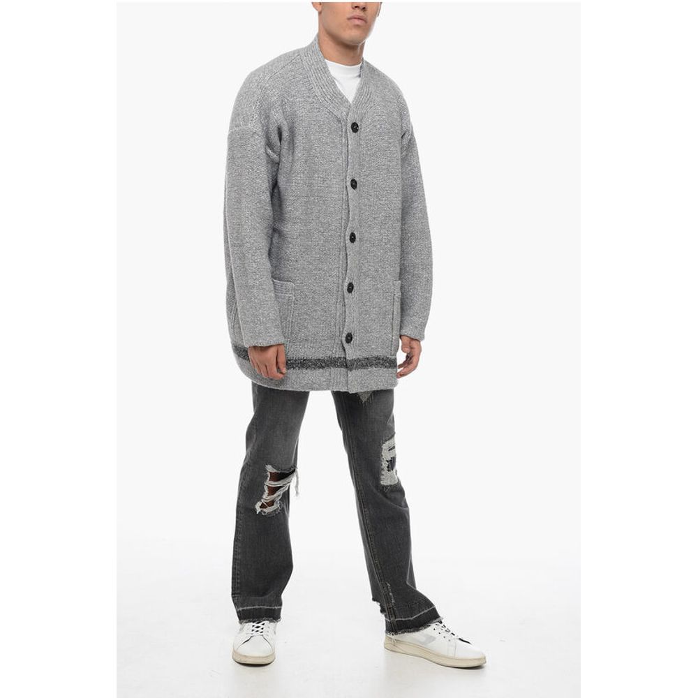Wool Blend Cardigan with Patch Pockets