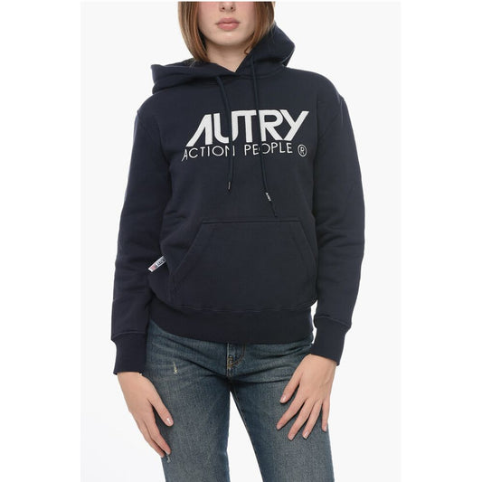 Fleeced cotton Hoodie with Contrasting Logo