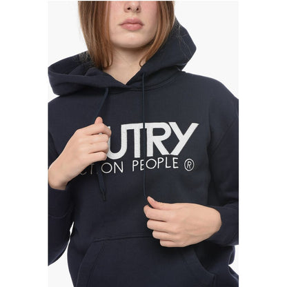 Fleeced cotton Hoodie with Contrasting Logo