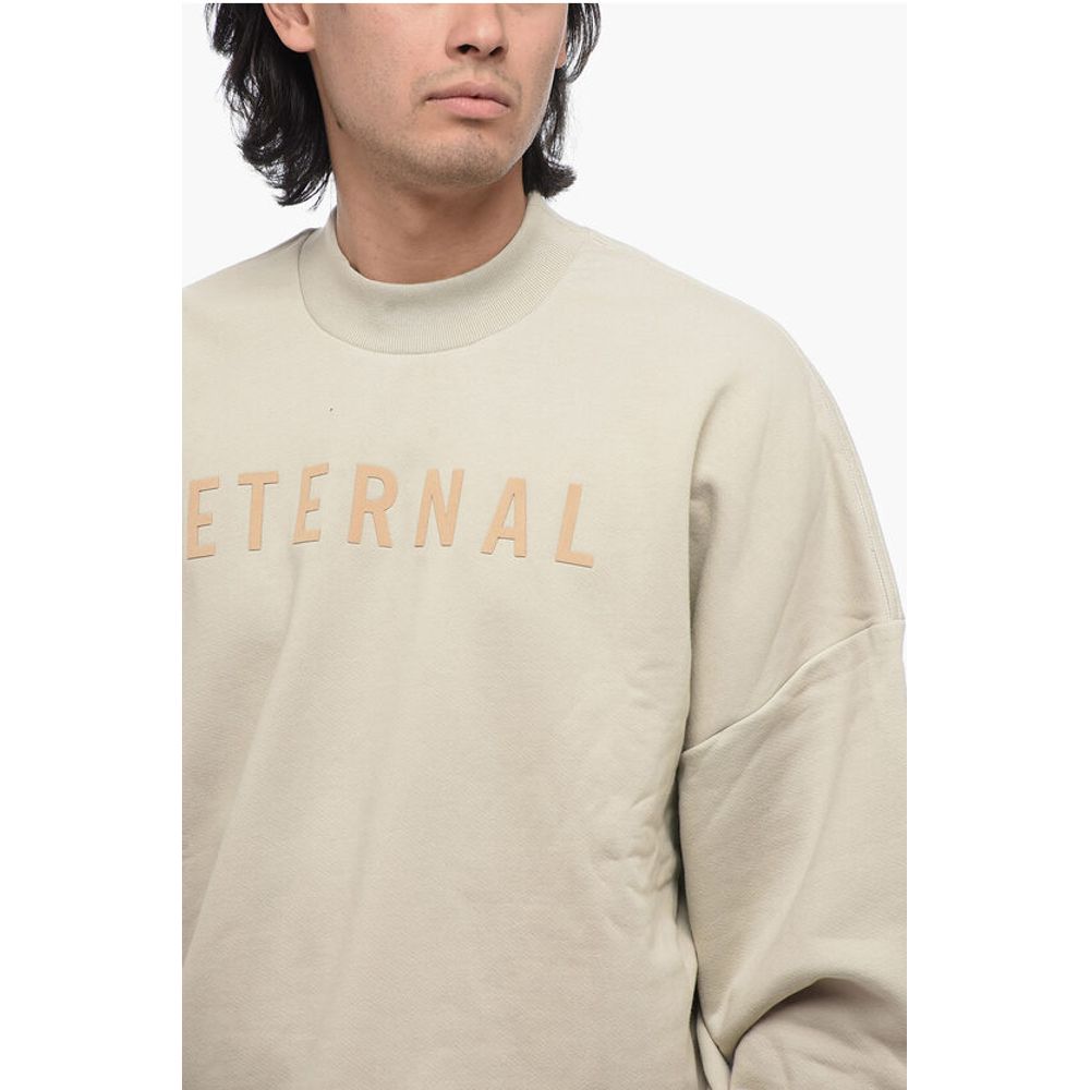 Brushed Cotton ETERNAL Sweatshirt with Embossed Print