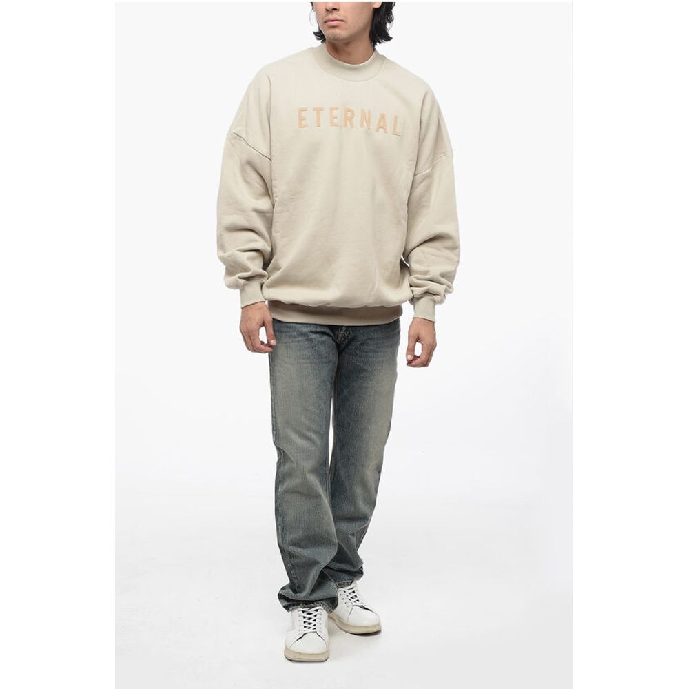 Brushed Cotton ETERNAL Sweatshirt with Embossed Print