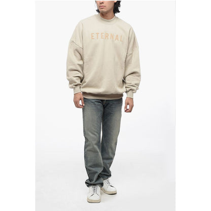 Brushed Cotton ETERNAL Sweatshirt with Embossed Print