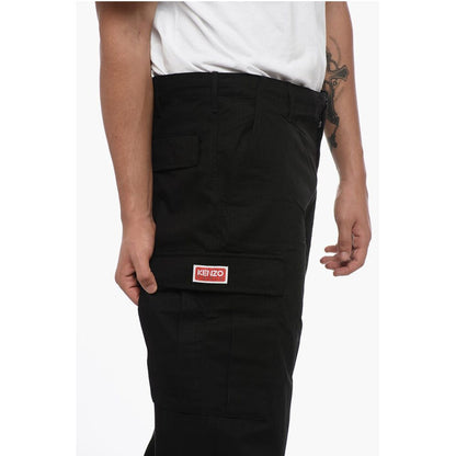 Cotton Cargo Pants with Drawstringed Waistband