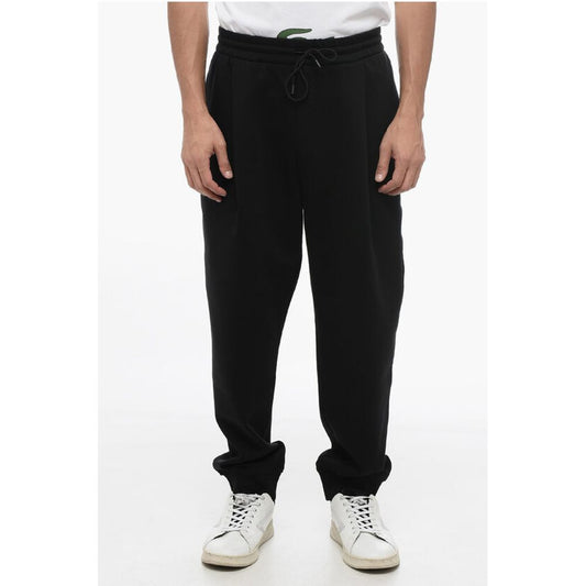 EMPORIO Single-pleated Cotton Blend Sweatpants